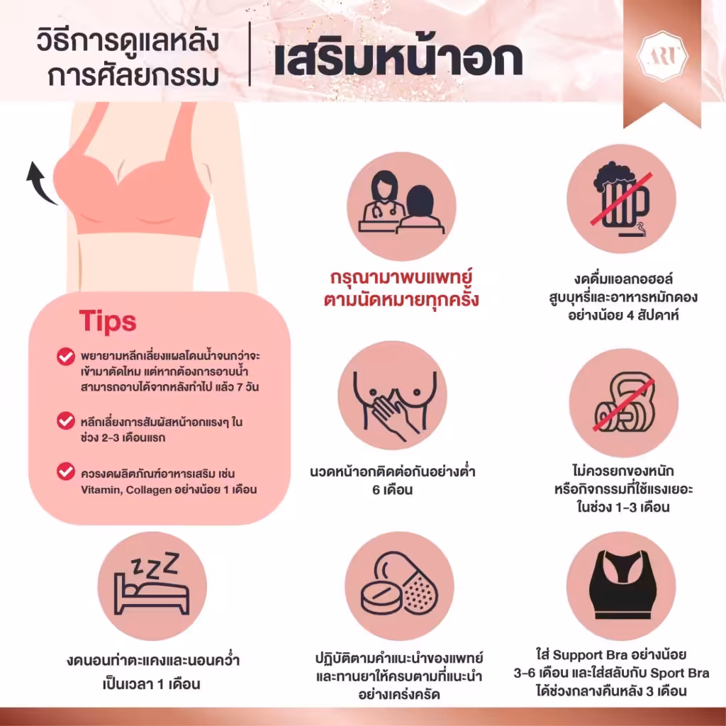 หลังเสริมหน้าอก